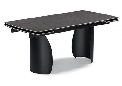 Керамический стол Готланд 180(240)х90х79 ink gray / черный 588030-mwdvl