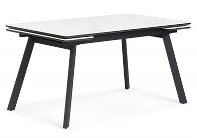 Керамический стол Норман 140(200)х80 белый мрамор alpin white / черный 612197-mwdvl