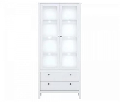 Шкаф-витрина Ева (Хельга) REG2W2S с подсветкой белый BRW70003901-blBRWl