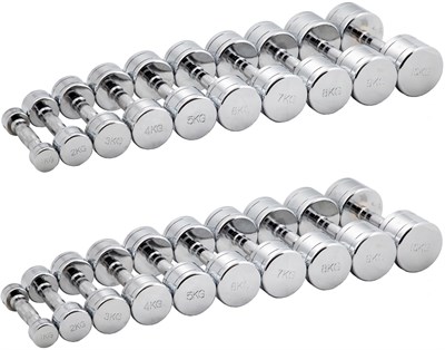 Гантельный ряд хромированный (шаг 1 кг, 10 пар) PROFI-FIT 1-10 кг арт-itxsj15lfhje-tmzspr