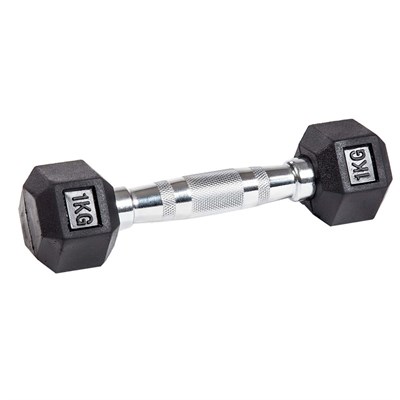 Гантель гексагональная обрезиненная PROFI-FIT  1 кг арт-7n51zoub66wb-tmzspr