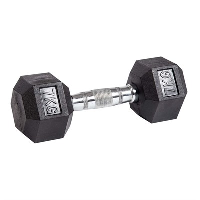 Гантель гексагональная обрезиненная PROFI-FIT  7 кг арт-gnanzfbcvpol-tmzspr