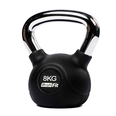 Гиря обрезиненная с хромированной ручкой PROFI-FIT  8 кг арт-yozzwzlggyj7-tmzspr