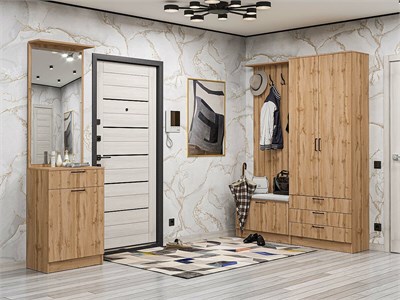 Прихожая  Стиль-04, каркас ЛДСП  Дуб Вотан, фасад ЛДСП  Wotan Oak 2S,  2110*2200*380 sppr5VVTtoAR59910