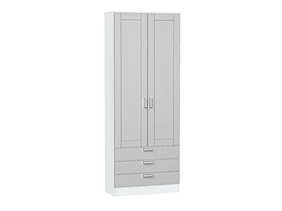 Шкаф двухстворчатый Стиль ШК-803 с ящиками Белый, Grey Silk, Лофт sppr5VVTtoAR74507