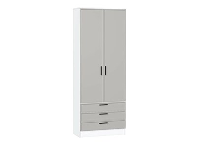 Шкаф двухстворчатый Стиль ШК-803 с ящиками Белый, Grey Silk, Фрейм sppr5VVTtoAR74506