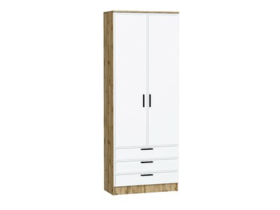 Шкаф двухстворчатый Стиль ШК-803 с ящиками Дуб Вотан, White Silk, Фрейм sppr5VVTtoAR68721
