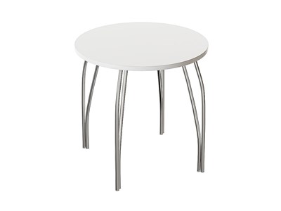 Стол обеденный круглый TLC-2.2 (ОС-11), столешница ЛДСП  White In 2S, каркас Сталь  Aluminum Gloss,  742*750*750 sppr5VVTtoAR72075