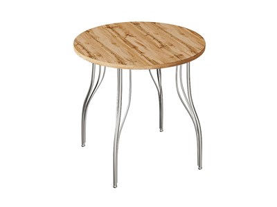 Стол обеденный круглый TLC-2.2 (ОС-12), столешница ЛДСП  Wotan Oak 2S, каркас Сталь  Aluminum Gloss,  742*750*750 sppr5VVTtoAR72080
