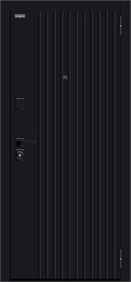 Дверь входная  205*96 Bravo R Граффити-32/SBlack, Black Shell/White Pro, Правое sp2510BR_033-2457