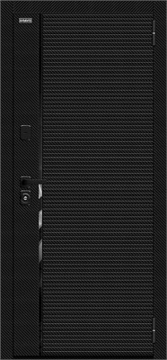 Дверь входная  205*86 Bravo R Лайнер/SBlack, Black Carbon/White Silk, Левое с зеркалом sp2510BR_033-2462