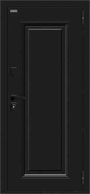 Дверь входная уличная от -45 до +40 гр С, 205*86 Bravo  Thermo Флэш МФ/SBlack, Букле черное/White Silk, Правое с зеркалом sp2510BR_033-2675