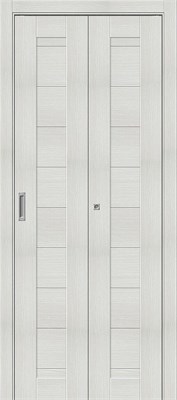 Межкомнатная распашная  дверь 200*40 два ДП, Браво-21, Bianco Melinga , Эко Шпон sp2510BR_153-7513