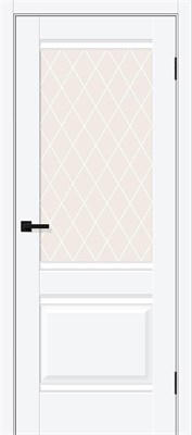 Межкомнатная дверь 200*80, Прима-3, White Silk / White Сrystal , ПЭТ sp2510BR_169-0343