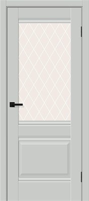 Межкомнатная дверь 200*60, Прима-3, Grey Silk / White Сrystal , ПЭТ sp2510BR_169-0333