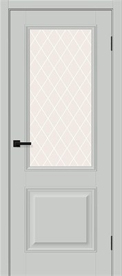 Межкомнатная дверь 200*90, Классик-13, Grey Silk / White Сrystal , ПЭТ sp2510BR_169-0480