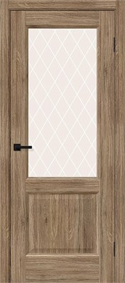 Межкомнатная дверь 200*90, Неоклассик-33, Original Oak / White Сrystal , Эко Шпон sp2510BR_153-1398