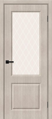 Межкомнатная дверь 200*80, Скинни-13, Cappuccino Melinga / White Сrystal , Эко Шпон sp2510BR_153-7480