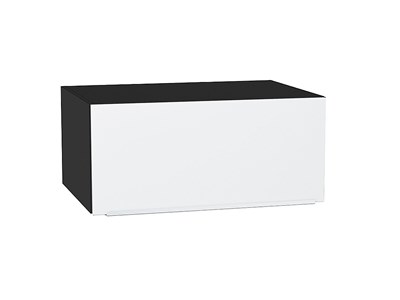 Шкаф верхний горизонтальный глубокий Фьюжн Graphite, Silky White, 800 В*Ш*Г 358*800*576, фасад МДФ  Silky White, корпус  Graphite ms2510VVT_51859
