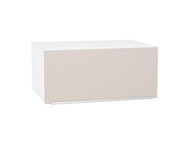 Шкаф верхний горизонтальный глубокий Фьюжн Белый, Cream Silk, 800 В*Ш*Г 358*800*576, фасад МДФ  Cream Silk, корпус  Белый ms2510VVT_71860