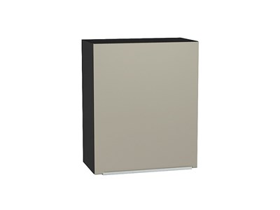 Шкаф верхний с 1-ой дверцей Фьюжн Graphite, Silky Grey, 720, 600 В*Ш*Г 716*600*320, фасад МДФ  Silky Grey, корпус  Graphite ms2510VVT_51993