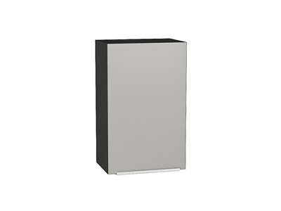 Шкаф верхний с 1-ой дверцей Фьюжн Graphite, Silky Light Grey, 720, 450 В*Ш*Г 716*450*320, фасад МДФ  Silky Light Grey, корпус  Graphite ms2510VVT_66601