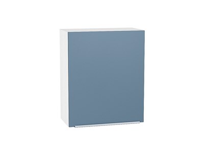 Шкаф верхний с 1-ой дверцей Фьюжн Белый, Silky Blue, 720, 600 В*Ш*Г 716*600*320, фасад МДФ  Silky Blue, корпус  Белый ms2510VVT_52020