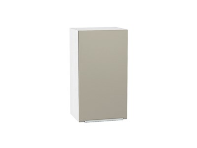 Шкаф верхний с 1-ой дверцей Фьюжн Белый, Silky Grey, 720, 400 В*Ш*Г 716*400*320, фасад МДФ  Silky Grey, корпус  Белый ms2510VVT_51974