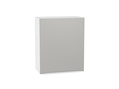 Шкаф верхний с 1-ой дверцей Фьюжн Белый, Silky Light Grey, 720, 600 В*Ш*Г 716*600*320, фасад МДФ  Silky Light Grey, корпус  Белый ms2510VVT_66579