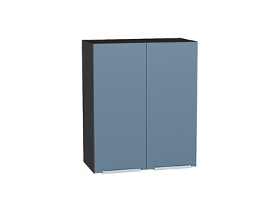 Шкаф верхний с 2-мя дверцами Фьюжн Graphite, Silky Blue, 720, 600 В*Ш*Г 716*600*320, фасад МДФ  Silky Blue, корпус  Graphite ms2510VVT_52042
