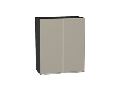 Шкаф верхний с 2-мя дверцами Фьюжн Graphite, Silky Grey, 720, 600 В*Ш*Г 716*600*320, фасад МДФ  Silky Grey, корпус  Graphite ms2510VVT_52038