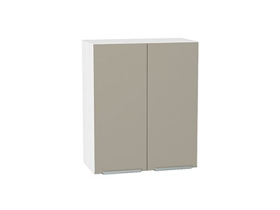 Шкаф верхний с 2-мя дверцами Фьюжн Белый, Silky Grey, 720, 600 В*Ш*Г 716*600*320, фасад МДФ  Silky Grey, корпус  Белый ms2510VVT_52037