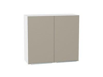 Шкаф верхний с 2-мя дверцами Фьюжн Белый, Silky Grey, 720, 800 В*Ш*Г 716*800*320, фасад МДФ  Silky Grey, корпус  Белый ms2510VVT_52049