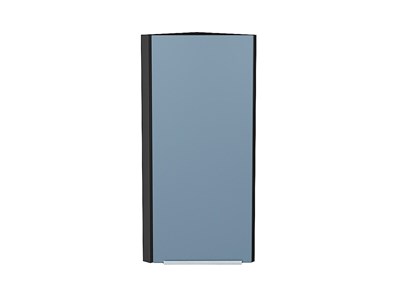 Шкаф верхний торцевой Фьюжн Graphite, Silky Blue, 920 В*Ш*Г 920*300*306, фасад МДФ  Silky Blue, корпус  Graphite ms2510VVT_52084