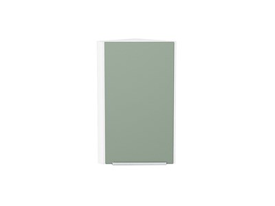 Шкаф верхний торцевой Фьюжн Белый, Silky Mint, 720 В*Ш*Г 716*300*306, фасад МДФ  Silky Mint, корпус  Белый ms2510VVT_52071