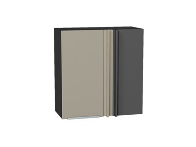 Шкаф верхний прямой угловой Фьюжн Graphite, Silky Grey, 720, 700 В*Ш*Г 716*700*345, фасад МДФ  Silky Grey, корпус  Graphite ms2510VVT_60142