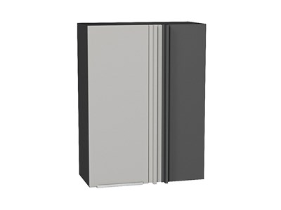 Шкаф верхний прямой угловой Фьюжн Graphite, Silky Light Grey, 920 В*Ш*Г 920*700*345, фасад МДФ  Silky Light Grey, корпус  Graphite ms2510VVT_66573