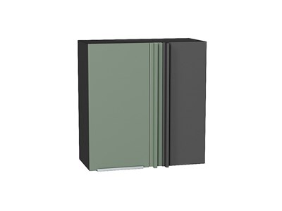 Шкаф верхний прямой угловой Фьюжн Graphite, Silky Mint, 720, 700 В*Ш*Г 716*700*345, фасад МДФ  Silky Mint, корпус  Graphite ms2510VVT_60146