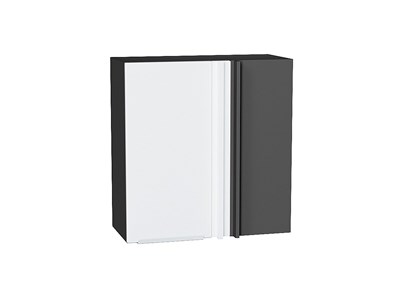 Шкаф верхний прямой угловой Фьюжн Graphite, Silky White, 690 В*Ш*Г 716*690*345, фасад МДФ  Silky White, корпус  Graphite ms2510VVT_51933