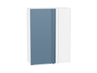 Шкаф верхний прямой угловой Фьюжн Белый, Silky Blue, 920 В*Ш*Г 920*700*345, фасад МДФ  Silky Blue, корпус  Белый ms2510VVT_60149