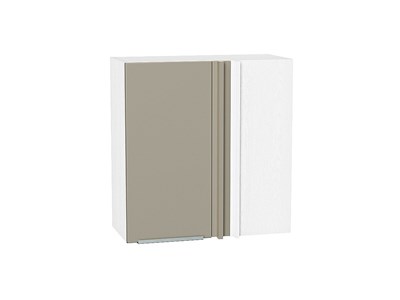 Шкаф верхний прямой угловой Фьюжн Белый, Silky Grey, 720 В*Ш*Г 716*700*345, фасад МДФ  Silky Grey, корпус  Белый ms2510VVT_60140