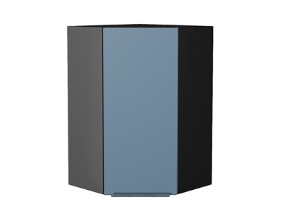 Шкаф верхний угловой Фьюжн Graphite, Silky Blue, 920 В*Ш*Г 920*600*600, фасад МДФ  Silky Blue, корпус  Graphite ms2510VVT_52100