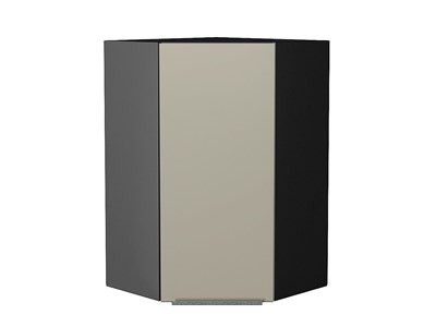 Шкаф верхний угловой Фьюжн Graphite, Silky Grey, 920 В*Ш*Г 920*600*600, фасад МДФ  Silky Grey, корпус  Graphite ms2510VVT_52096
