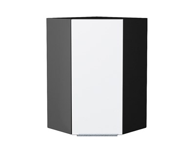 Шкаф верхний угловой Фьюжн Graphite, Silky White, 920 В*Ш*Г 920*600*600, фасад МДФ  Silky White, корпус  Graphite ms2510VVT_52094