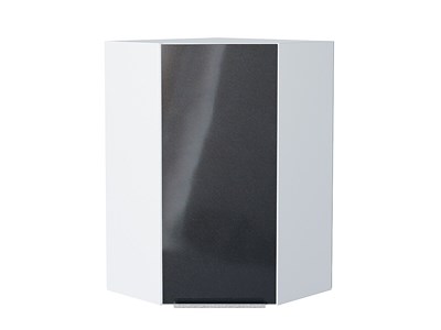 Шкаф верхний угловой Фьюжн Белый, Anthracite, 920 В*Ш*Г 920*600*600, фасад МДФ  Anthracite, корпус  Белый ms2510VVT_45097