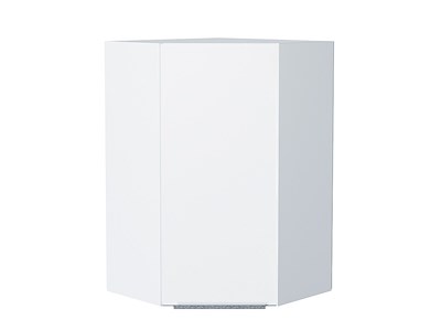 Шкаф верхний угловой Фьюжн Белый, Silky White, 920 В*Ш*Г 920*600*600, фасад МДФ  Silky White, корпус  Белый ms2510VVT_52093