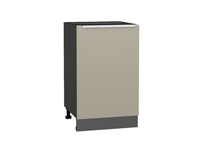Шкаф нижний с 1-ой дверцей Фьюжн Graphite, Silky Grey, 500 В*Ш*Г 816*500*480, фасад МДФ  Silky Grey, корпус  Graphite ms2510VVT_52172