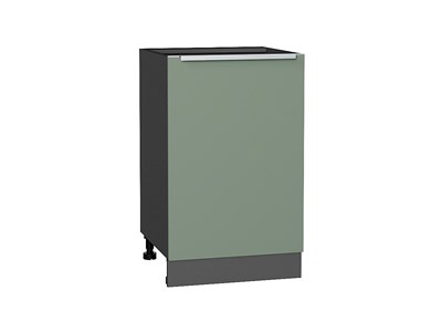 Шкаф нижний с 1-ой дверцей Фьюжн Graphite, Silky Mint, 500 В*Ш*Г 816*500*480, фасад МДФ  Silky Mint, корпус  Graphite ms2510VVT_52180