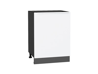 Шкаф нижний с 1-ой дверцей Фьюжн Graphite, Silky White, 600 В*Ш*Г 816*600*480, фасад МДФ  Silky White, корпус  Graphite ms2510VVT_52165