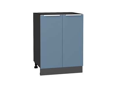 Шкаф нижний с 2-мя дверцами Фьюжн Graphite, Silky Blue, 600 В*Ш*Г 816*600*480, фасад МДФ  Silky Blue, корпус  Graphite ms2510VVT_52213